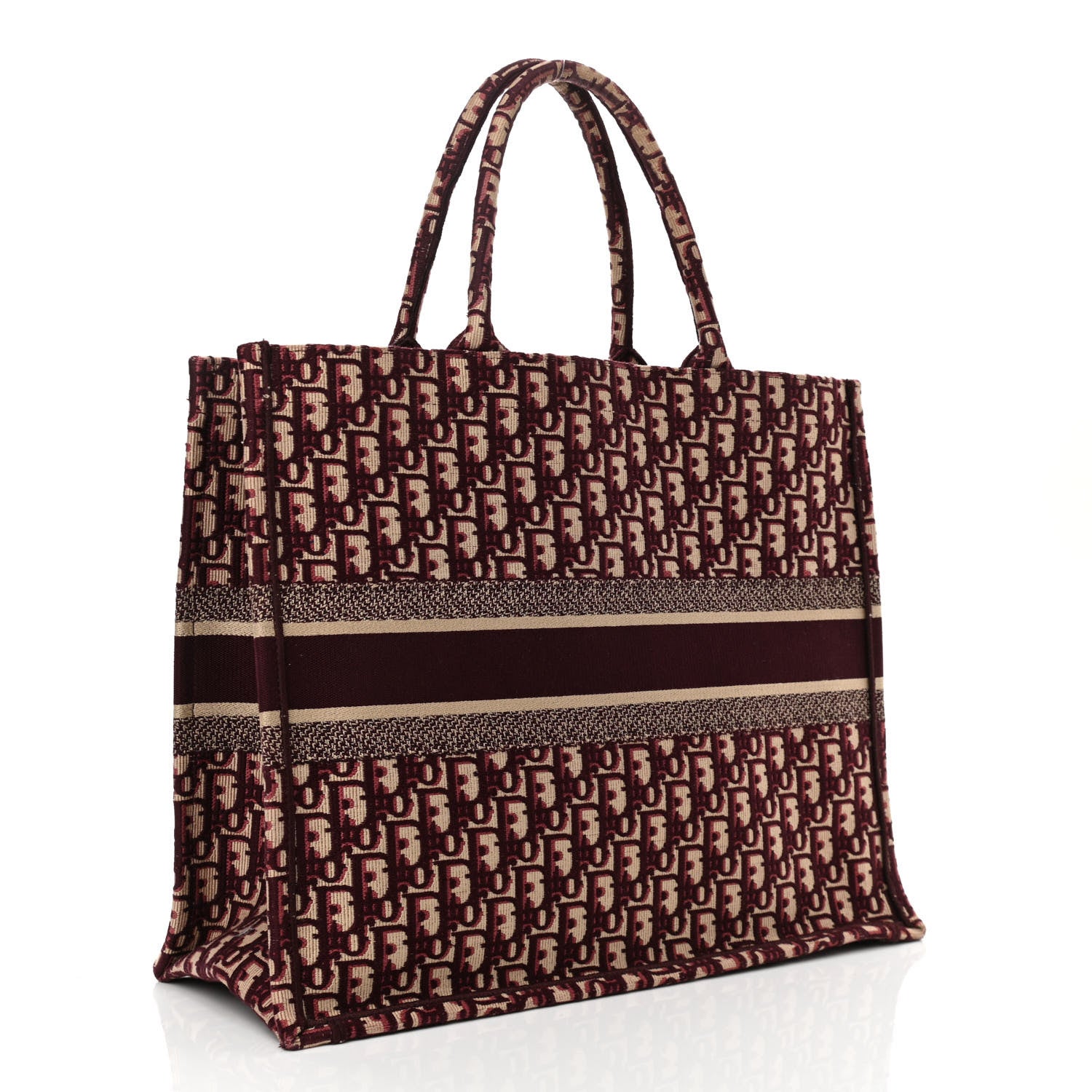 Christian Dior Oblique Large Book Tote Burgundy Multicolor 2 of 10