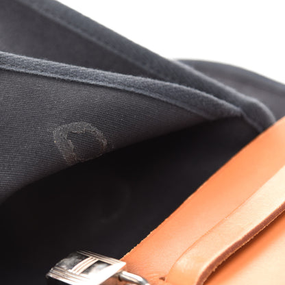 Hermes Toile Vache Calfskin Herbag 30 PM Black Natural 13 of 15