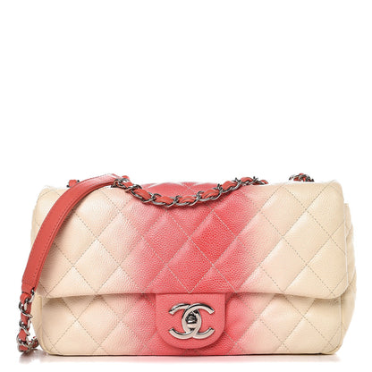Chanel Caviar Quilted Ombre Medium Single Flap White Rose Pink 1 of 8