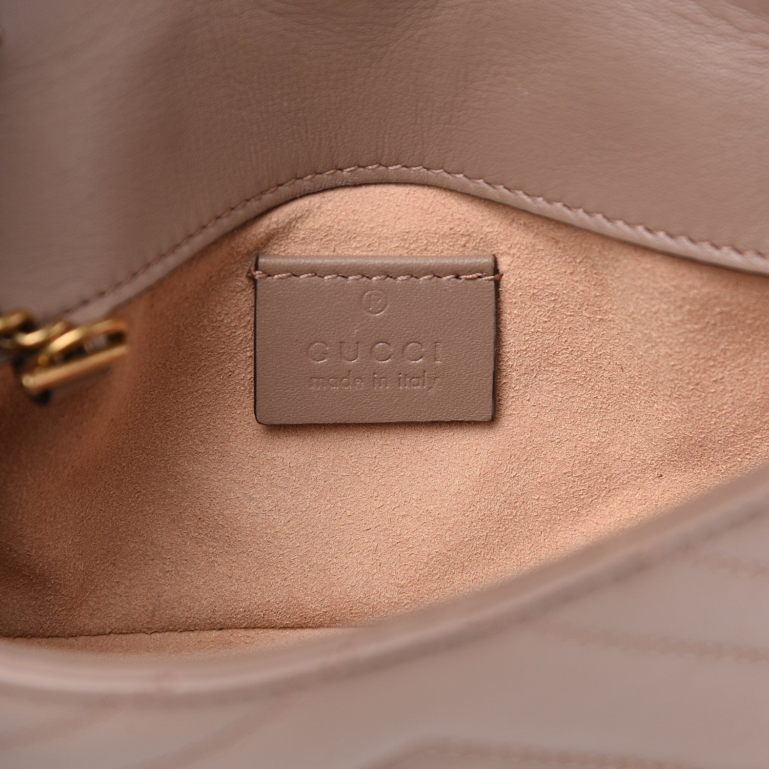 Gucci Calfskin Matelasse Super Mini GG Marmont Shoulder Bag Porcelain Rose 5 of 13