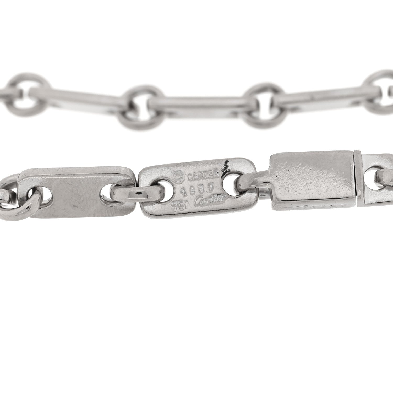 Cartier 18K White Gold 5mm Fidelity Link Bracelet 3 of 5