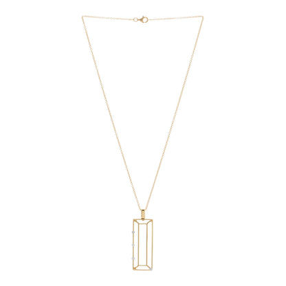 Roberto Coin 18K Yellow Gold Diamond Double Rectangular Pendant Necklace 2 of 4