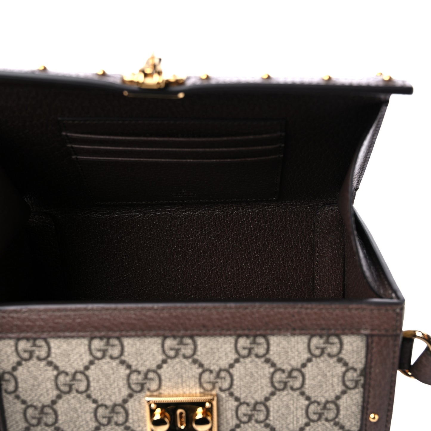 GG Supreme Monogram Textured Dollar Calfskin Mini Trunk Shoulder Bag Beige Ebony New Acero
