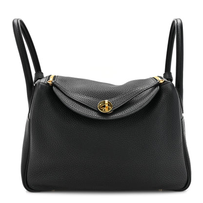 Hermes Taurillon Clemence Lindy 30 Black 1 of 13