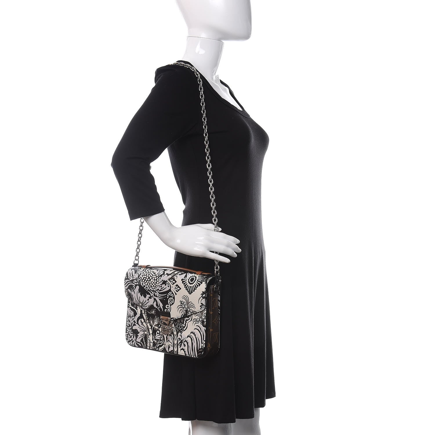 Louis Vuitton Epi Monogram Floral Pochette Metis Black White 2 of 11