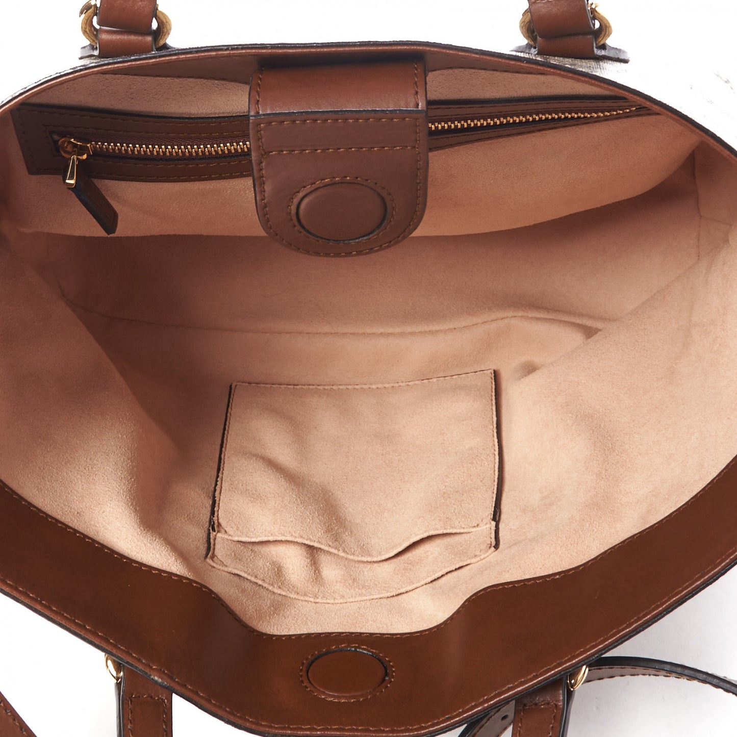 Soft GG Supreme Monogram Small Crossbody Tote Beige Cuir