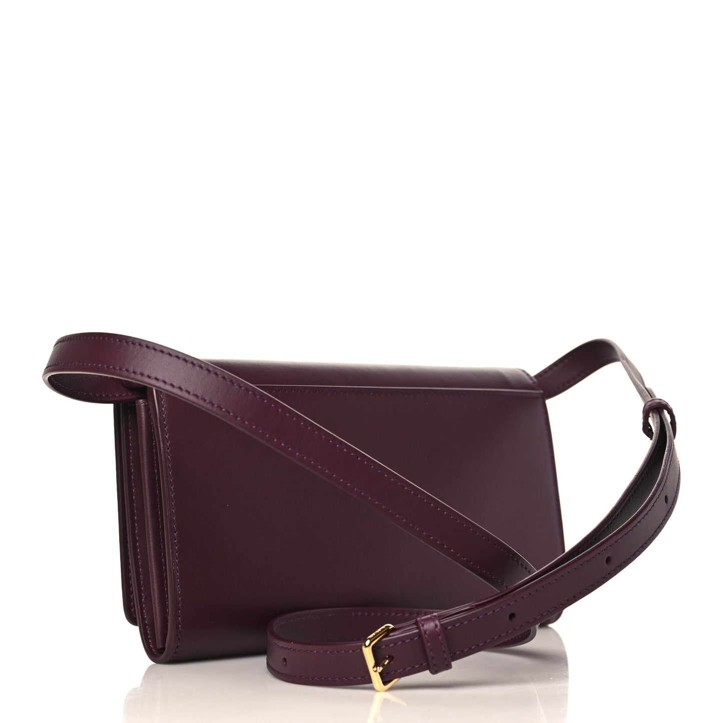 Calfskin Hannah Wallet with Detachable Strap Deep Maroon