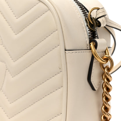 Gucci Calfskin Matelasse Small GG Marmont Chain Shoulder Bag White 12 of 14