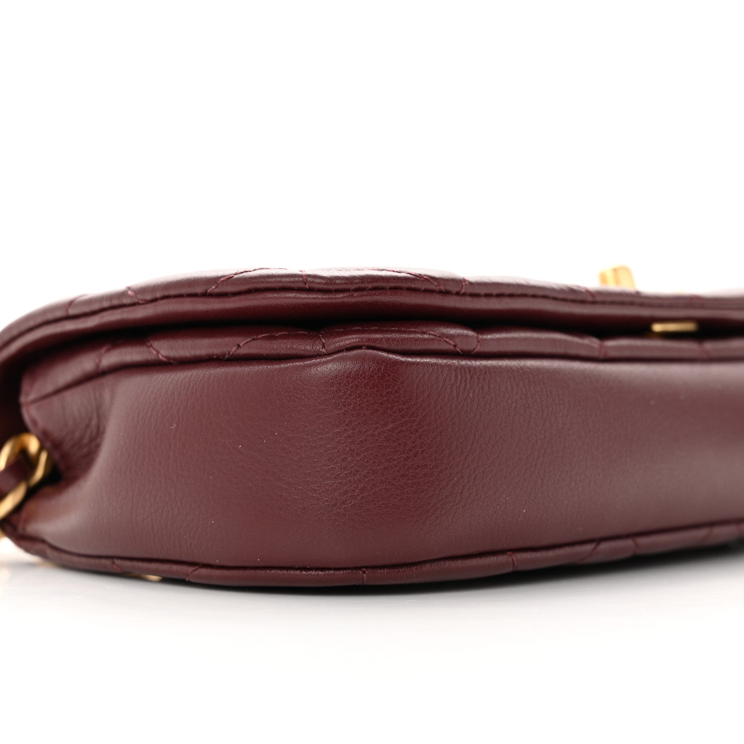 Chanel Calfskin Quilted Coco Mail Clutch With Chain Burgundy 10 of 12