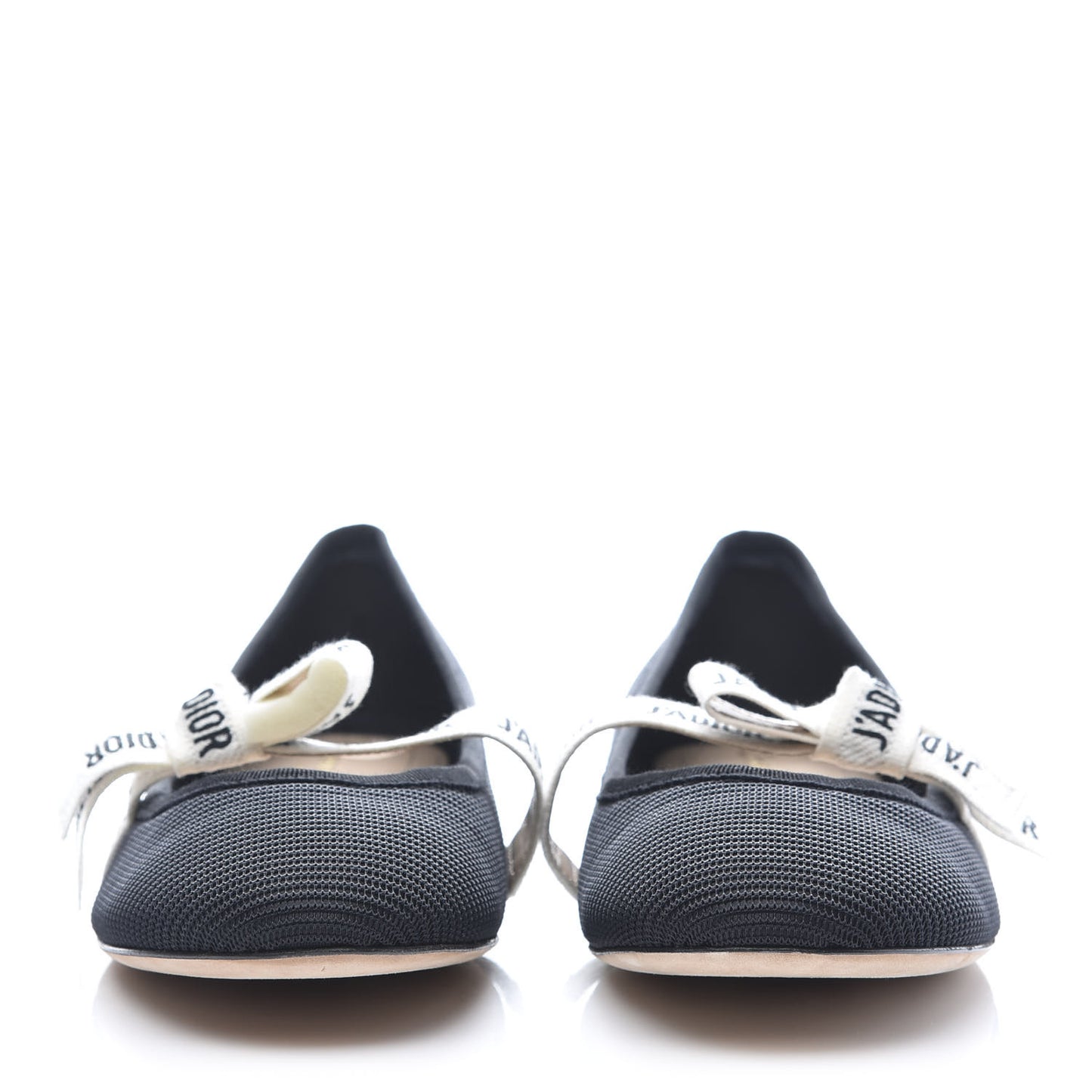 Fabric Ribbon Embroidered J'Adior Ballet Flats 41 Black