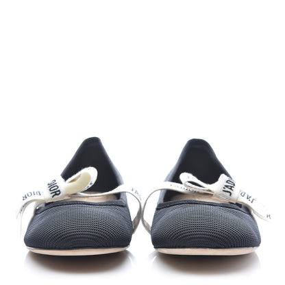 Christian Dior Fabric Ribbon Embroidered J'Adior Ballet Flats 41 Black 2 of 7