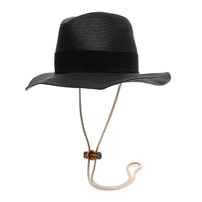 Gucci Raffia Bamboo GG Fedora Hat M Black 4 of 8