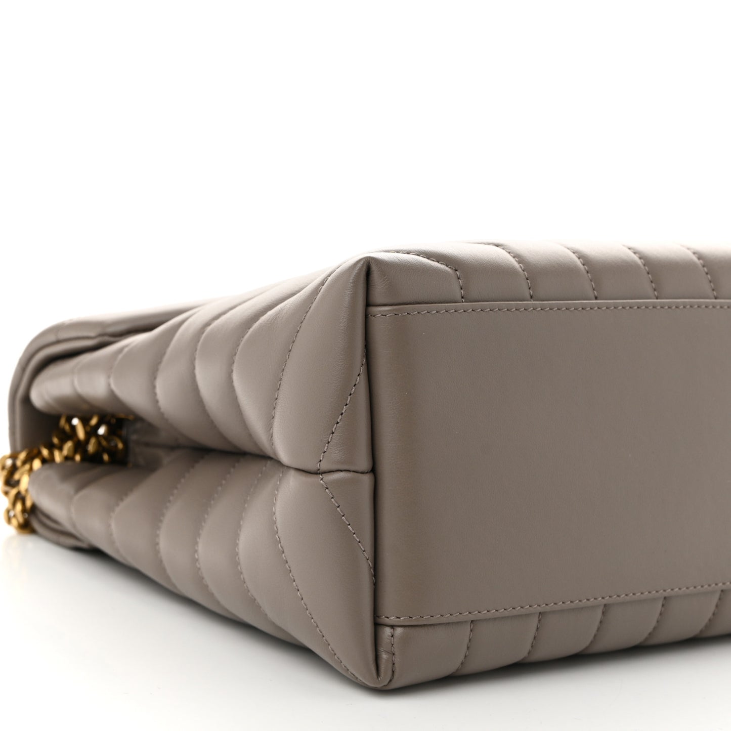 Calfskin Y Quilted Monogram Medium Loulou Chain Satchel Dark Beige