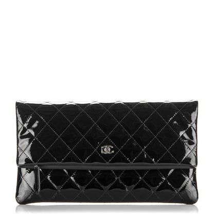 Chanel Patent Calfskin Quilted Beauty CC Clutch Black 1 of 7