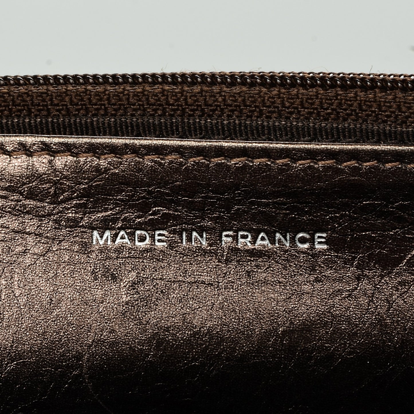 Metallic Aged Calfskin Quilted Reissue Wallet On Chain WOC Bronze