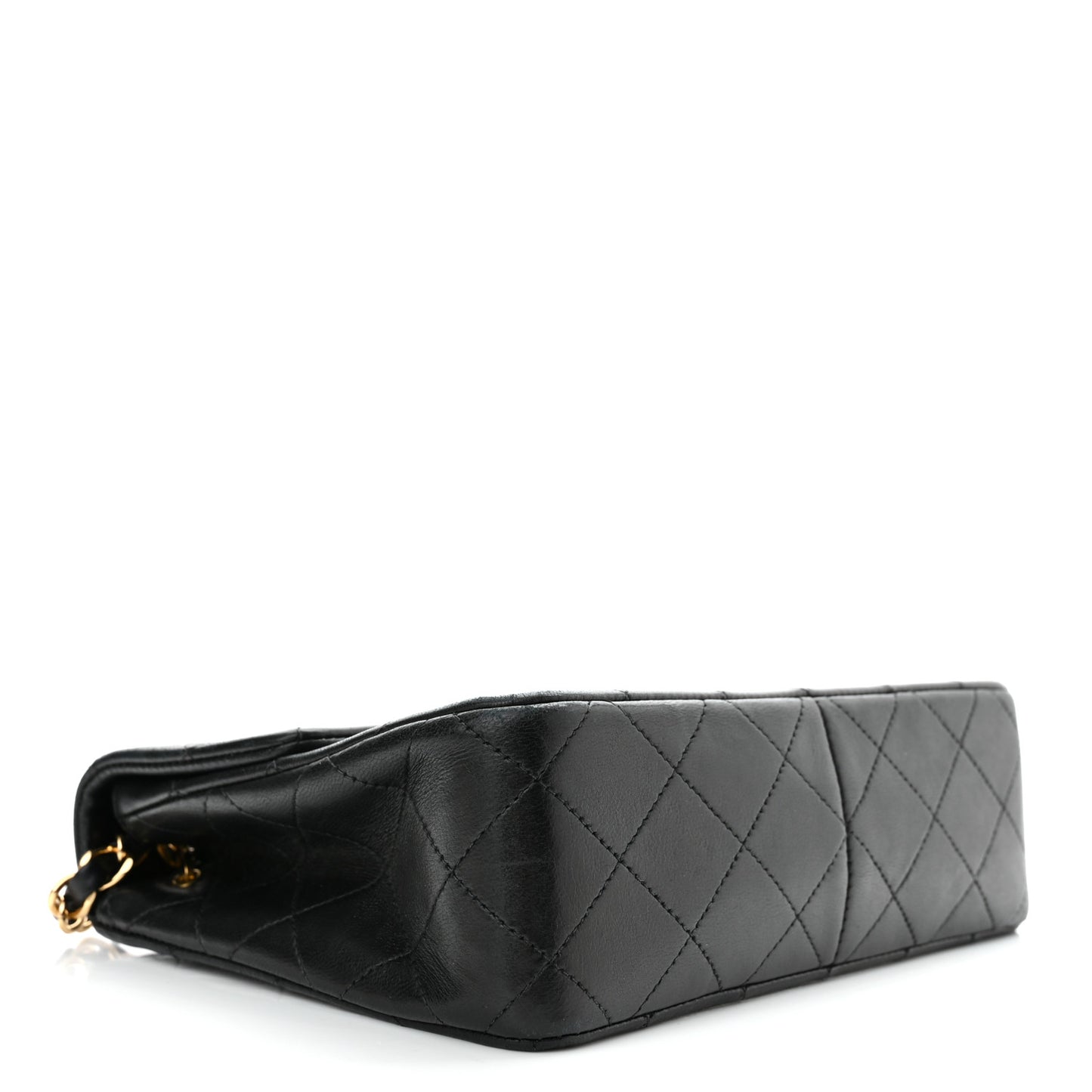 Lambskin Quilted Mini Square Flap Bag Black