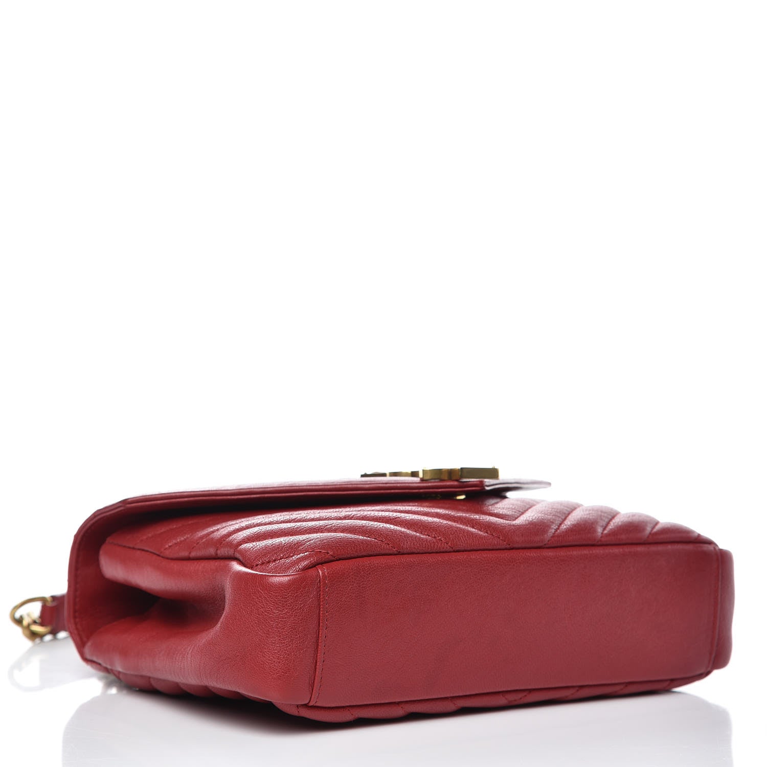 Saint Laurent Sheepskin Matelasse Chevron Monogram Medium College Bag Rouge 4 of 11
