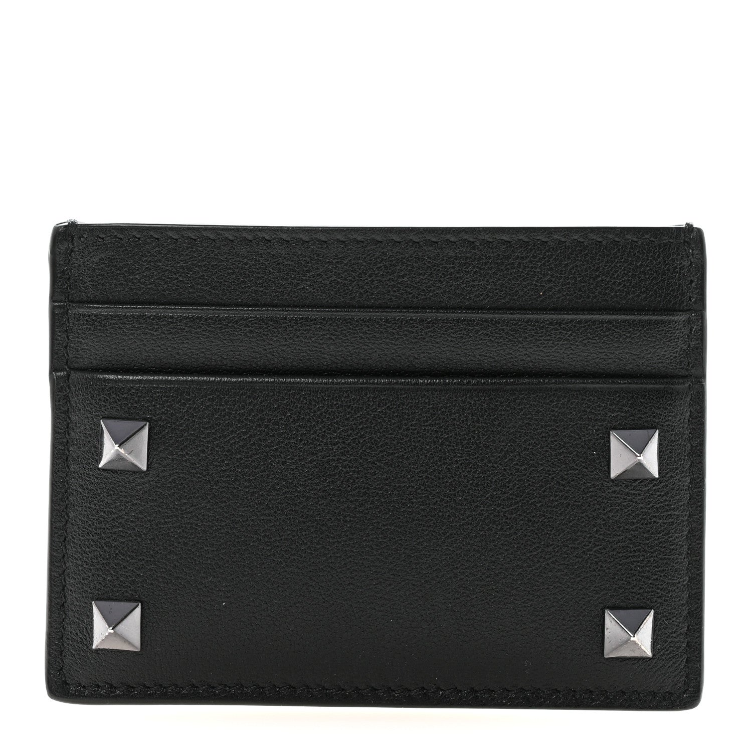 Valentino Garavani Vitello Rockstud Card Holder Black 1 of 7