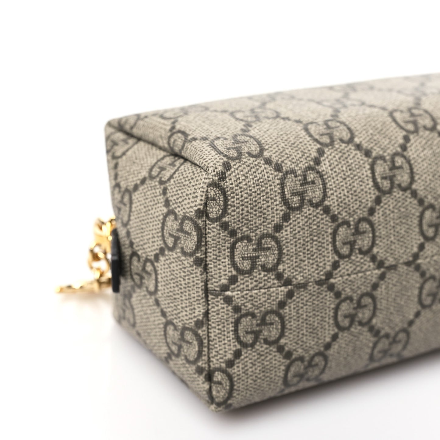 Soft GG Supreme Monogram Calfskin Medium Ophidia Cosmetic Case Beige Ebony New Acero