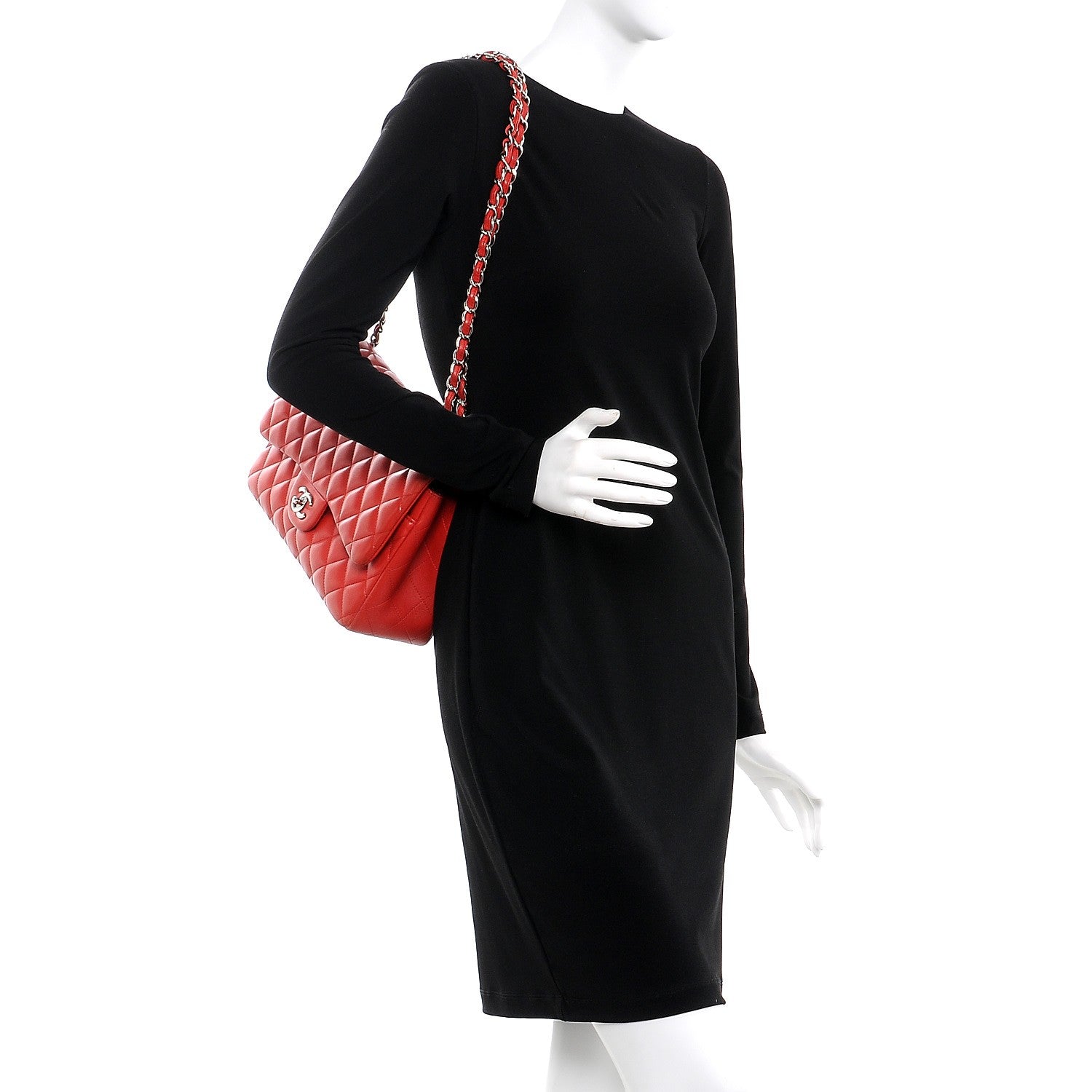 Chanel Lambskin Quilted Jumbo Double Flap Red 3 of 13