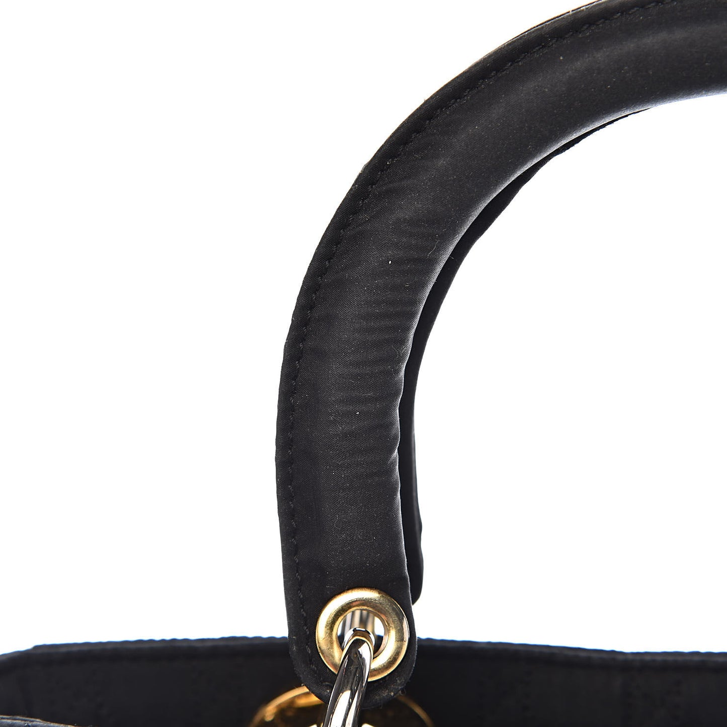 Nylon Cannage Medium Lady Dior Black