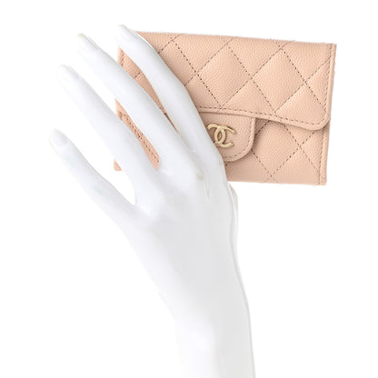 Chanel Caviar Quilted Flap Card Holder Wallet Beige 2 of 8