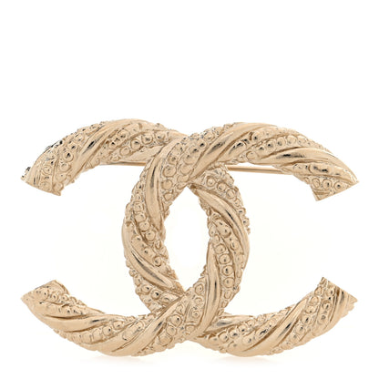 Chanel Twisted CC Brooch Light Gold 1 of 3