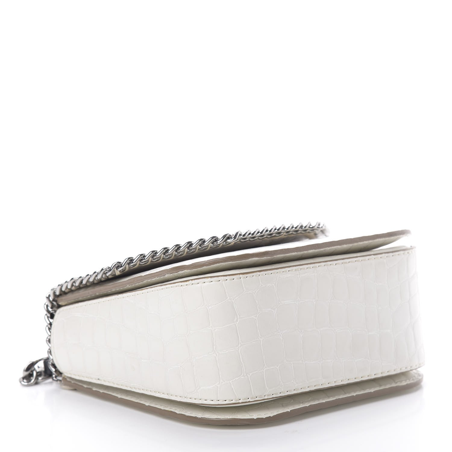 Stella McCartney Embossed Crocodile Effect Medium Falabella Box Shoulder Bag Ivory 4 of 13