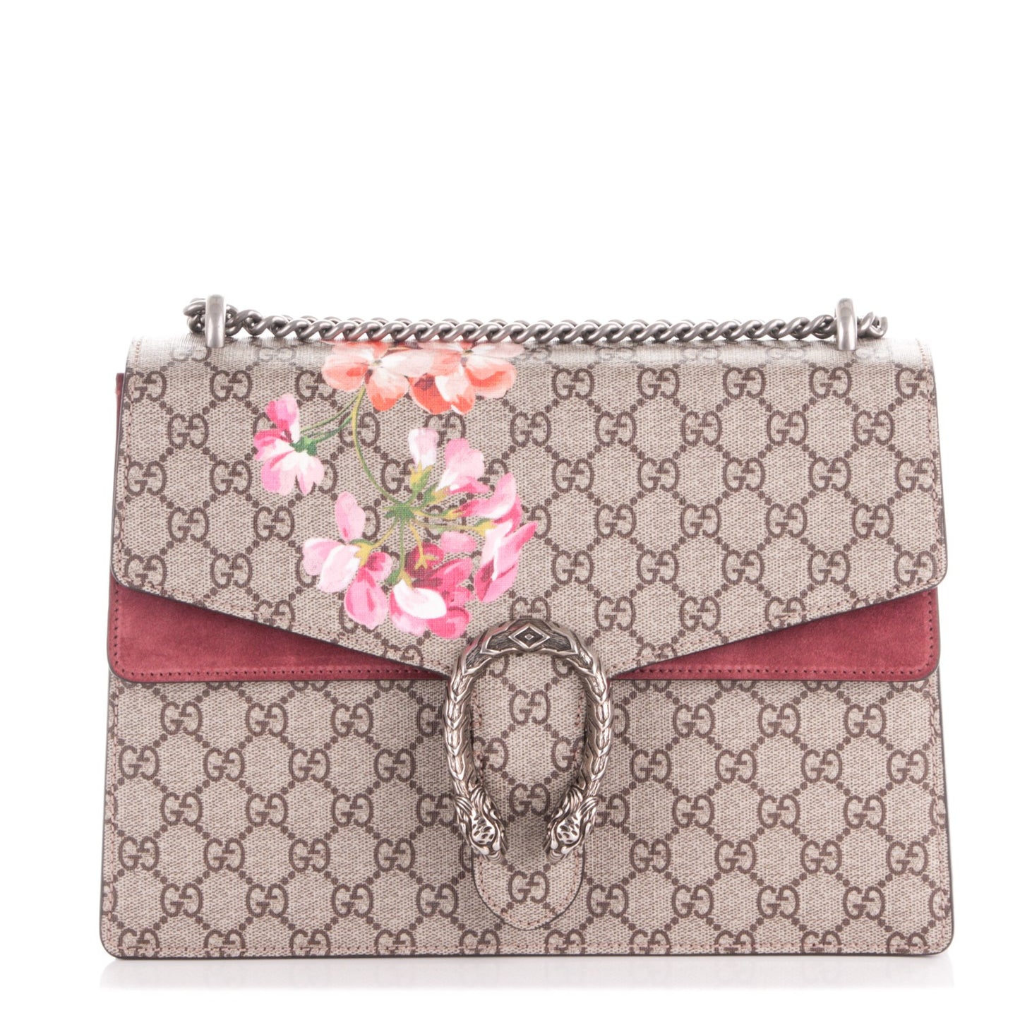 GG Supreme Monogram Blooms Medium Dionysus Shoulder Bag Beige Multicolor Dry Rose