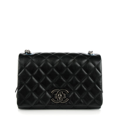 Chanel Metallic Goatskin Quilted Medium City Rock Flap Black 1 of 8