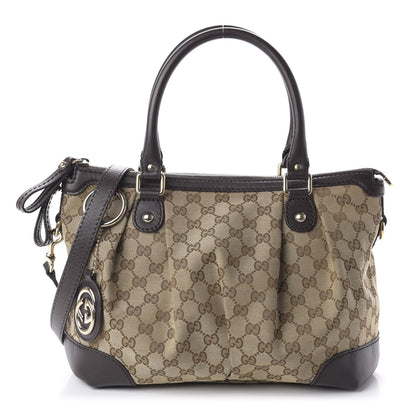 Gucci Monogram Medium Sukey Top Handle Dark Brown 1 of 10