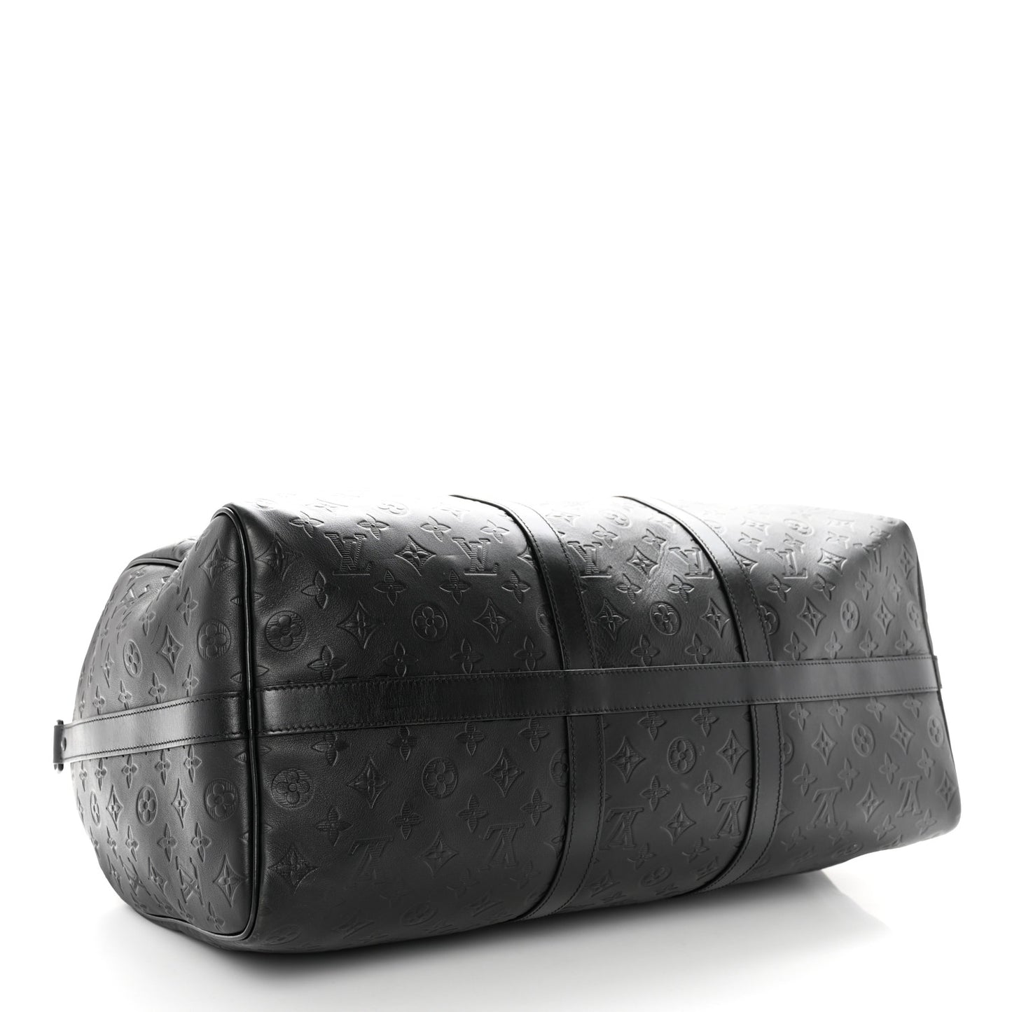 Calfskin Shadow Monogram Keepall Bandouliere 50 Black