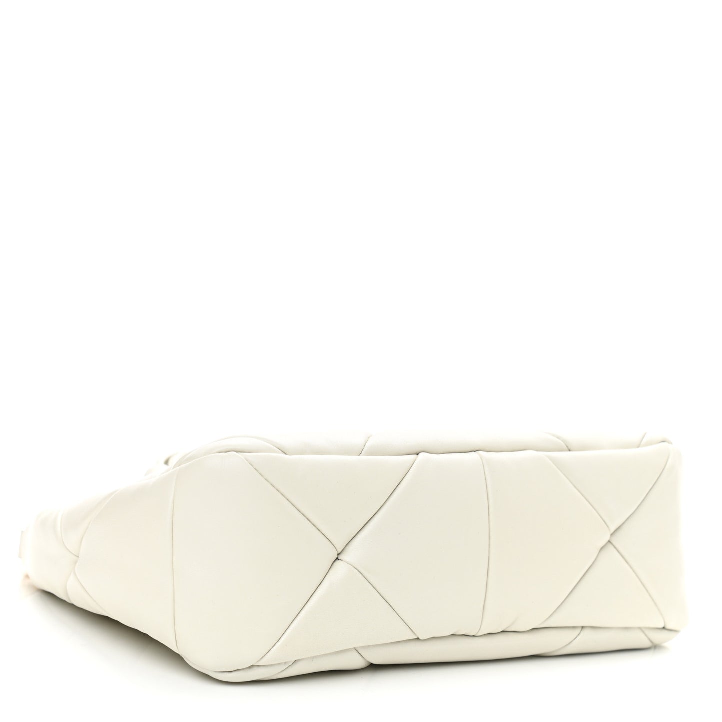 Nappa Triangle Quilted Patchwork System Bag White