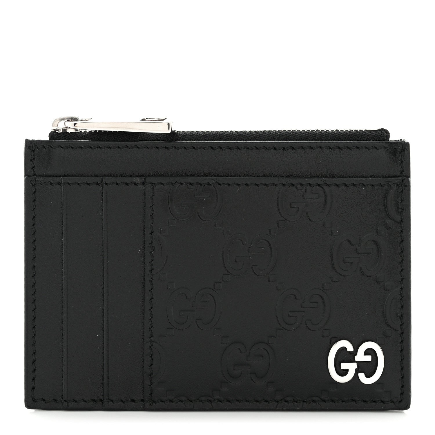 Gucci Guccissima Signature Coin Case Card Holder Black 1 of 8