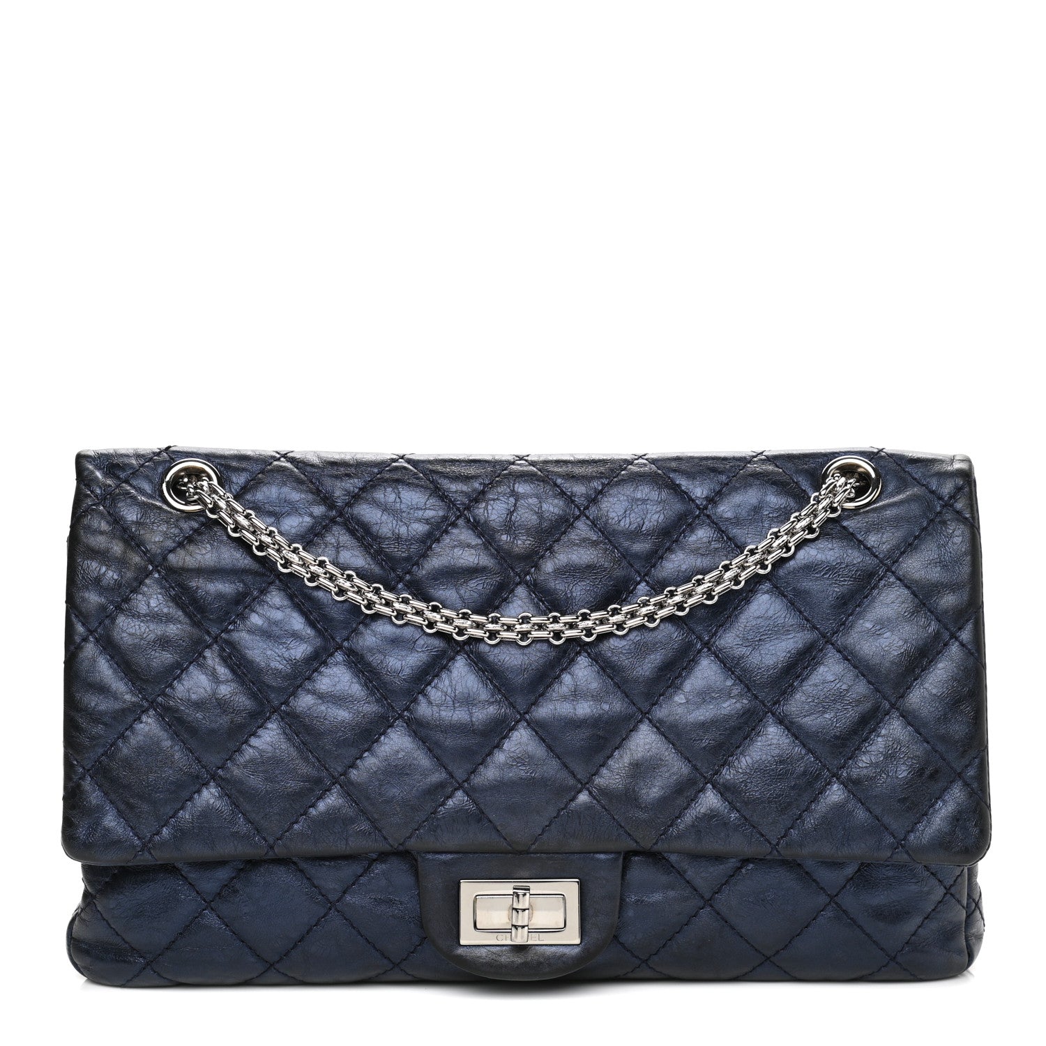 Chanel Metallic Aged Calfskin Quilted 2.55 Reissue 227 Flap Blue 1 of 11