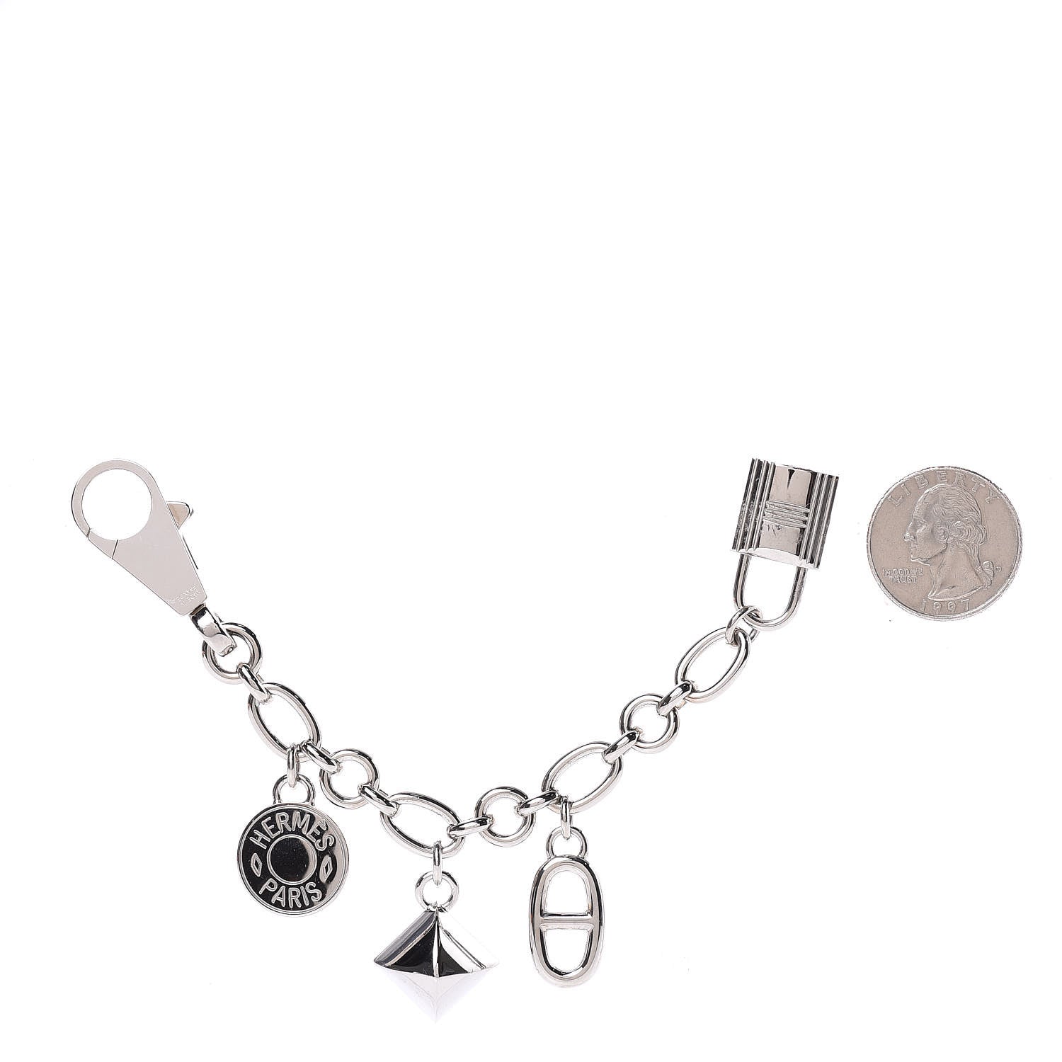 Hermes Palladium Olga Bag Charm Silver 3 of 3