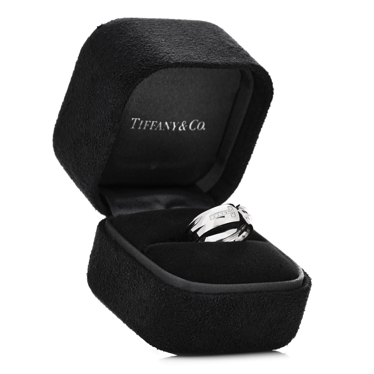 Tiffany 18K White Gold Diamond Modern Keys Ring 46 3.75 5 of 5