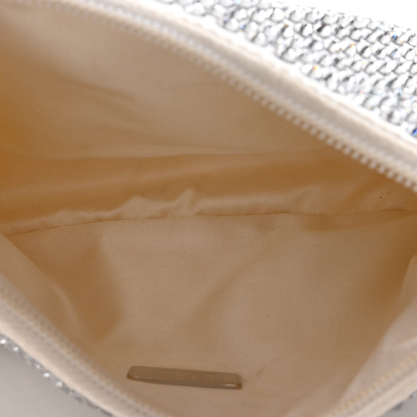 Satin Crystal Mini Re-Edition 2000 Bag White