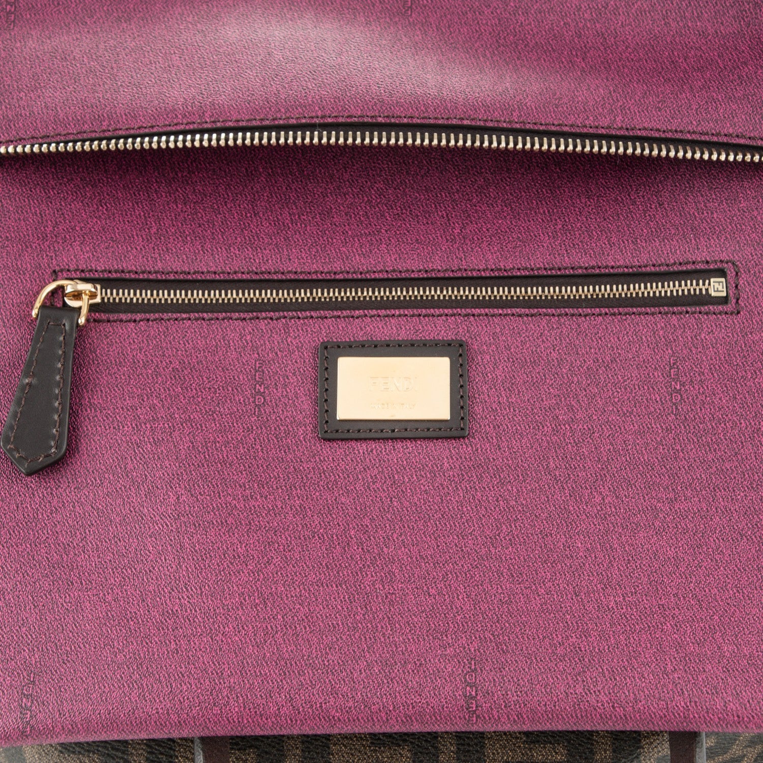 Fendi Zucca Spalmati Medium Roll Tote Tobacco Fuxia 6 of 8