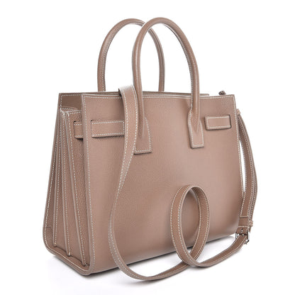 Saint Laurent Grained Calfskin Topstich Baby Sac De Jour Taupe 4 of 8
