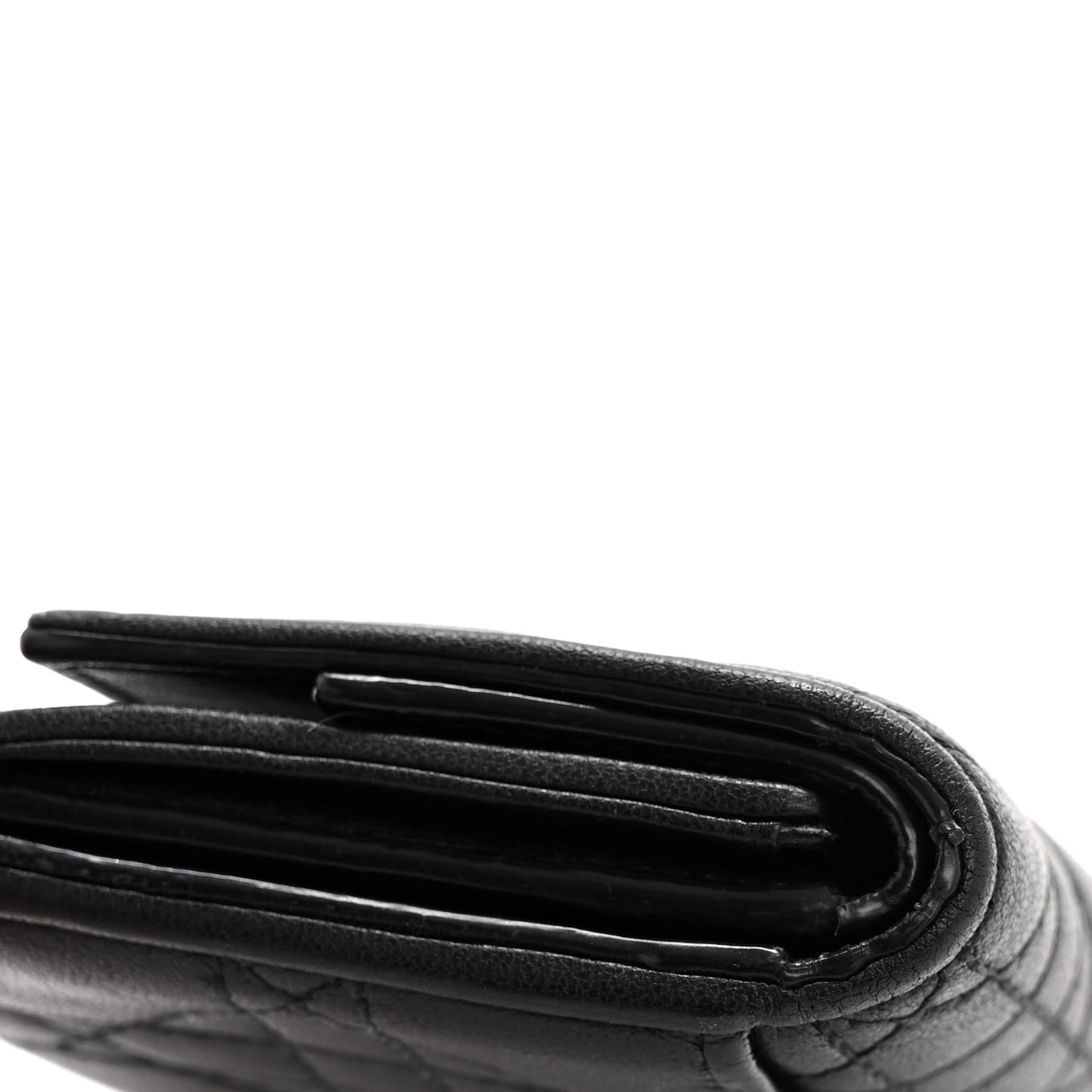 Lambskin Cannage Lady Dior Lotus Wallet Black