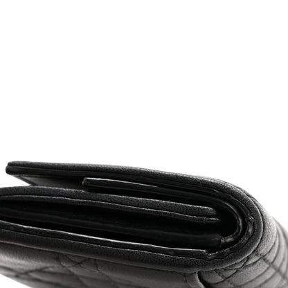 Christian Dior Lambskin Cannage Lady Dior Lotus Wallet Black 9 of 10