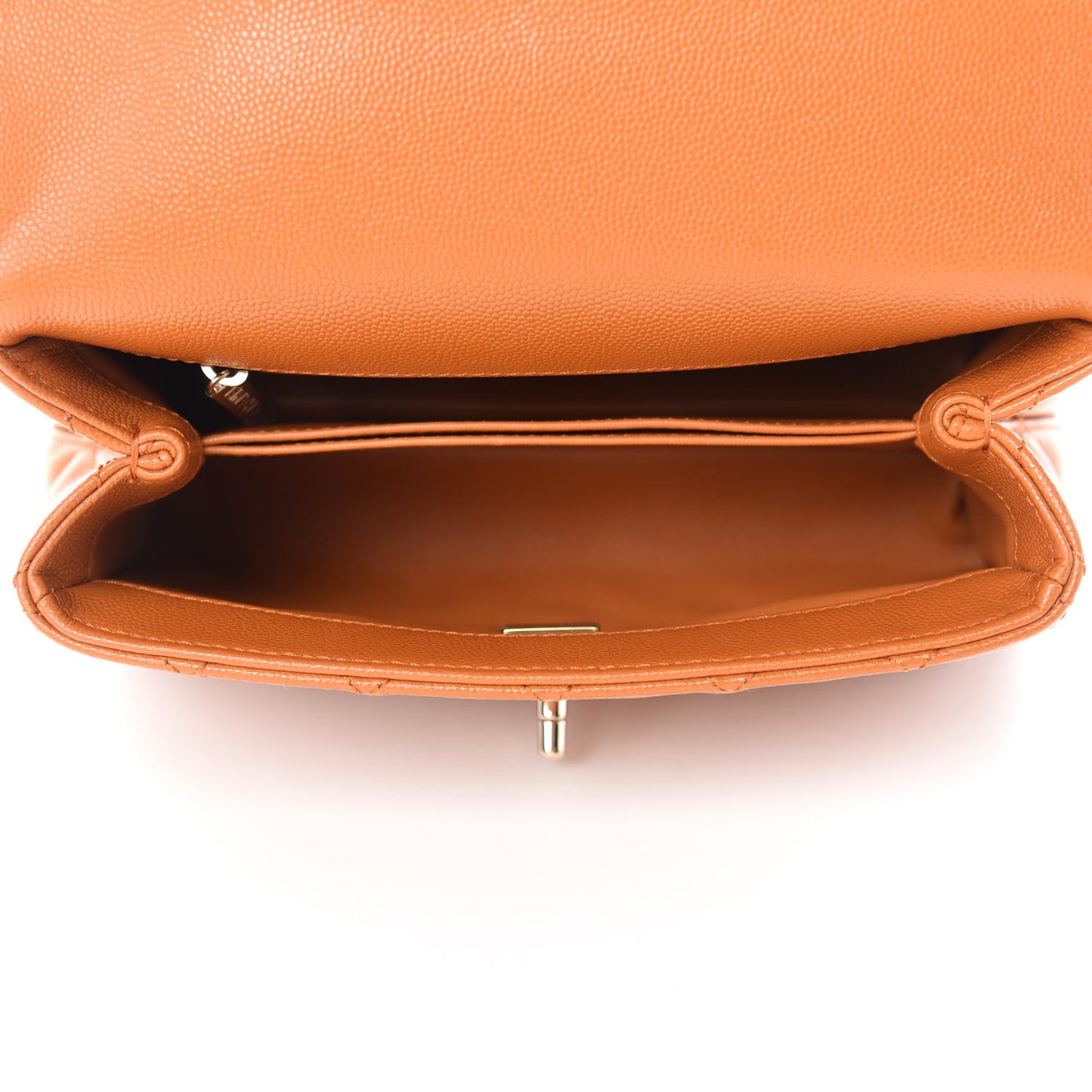 Caviar Quilted Mini Coco Handle Flap Light Brown