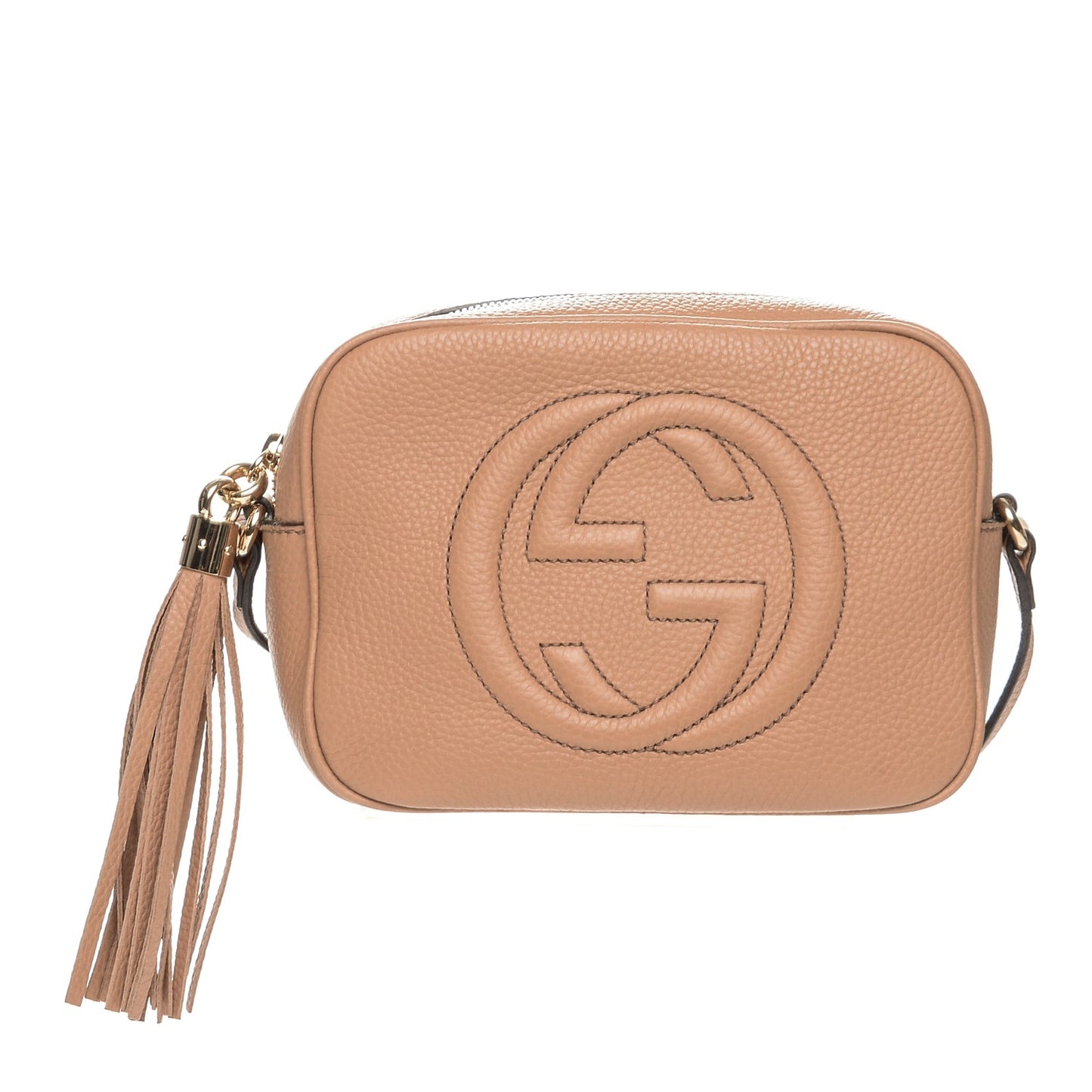 Pebbled Calfskin Small Soho Disco Bag Camelia