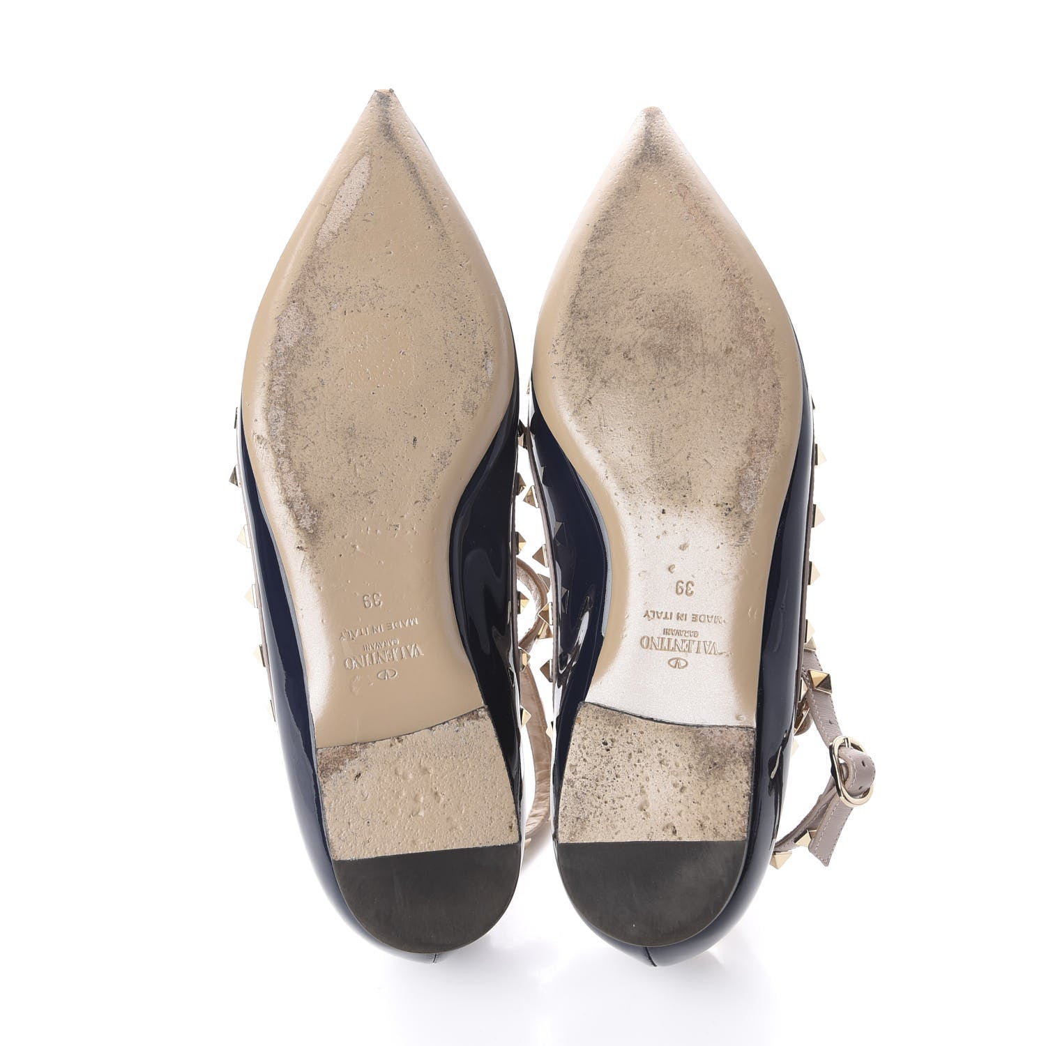Valentino Garavani Patent Rockstud Cage Ballerina Flats 39 Indigo Poudre 5 of 7