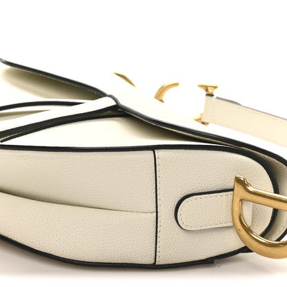 Christian Dior Grained Calfskin Saddle Bag White 10 of 10