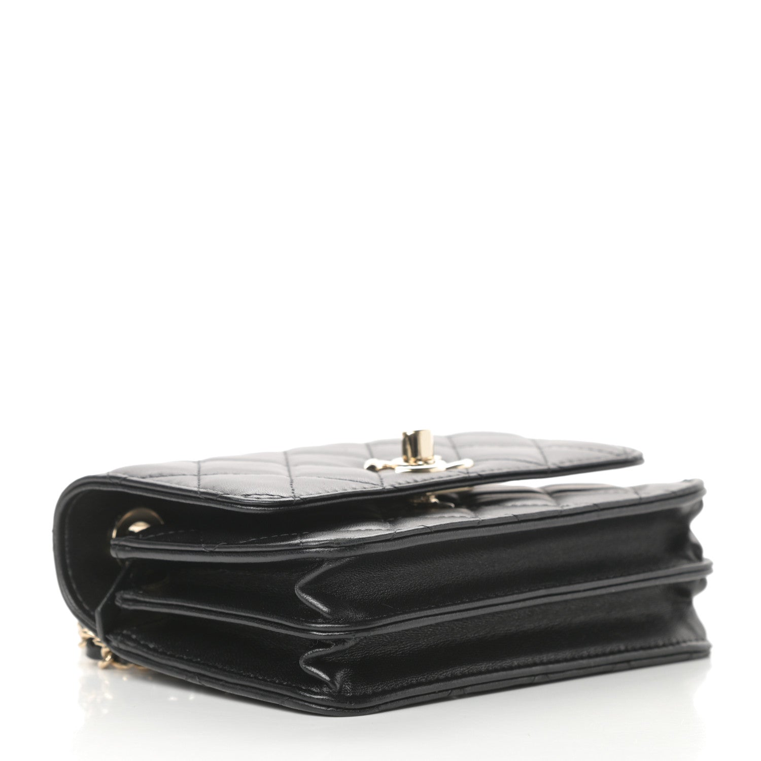 Chanel Lambskin Quilted Mini Trendy CC Wallet On Chain WOC Black 4 of 13