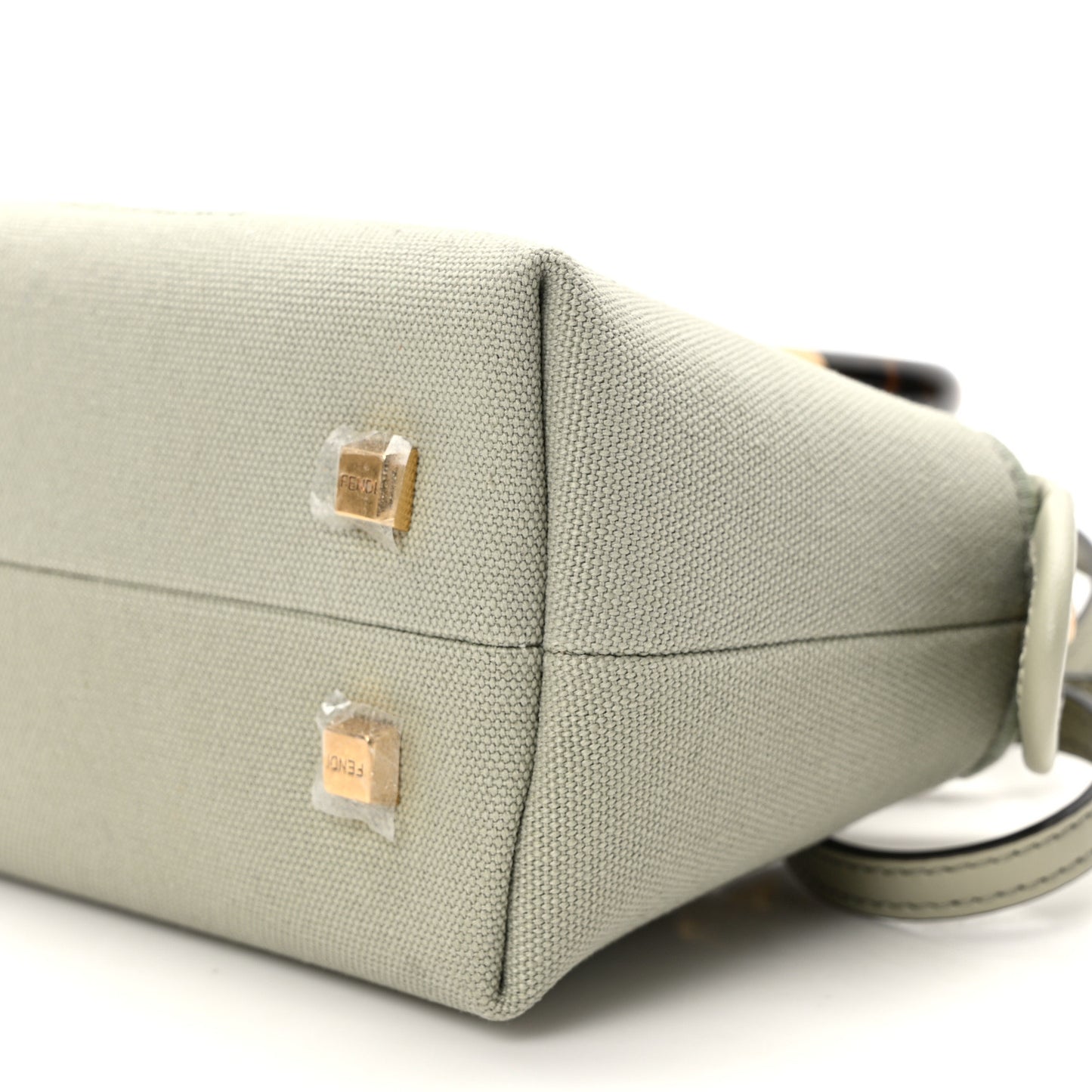 Canvas Vitello King Plexiglass Logo Embroidered Mini By The Way Top Handle Boston Bag Green Tea