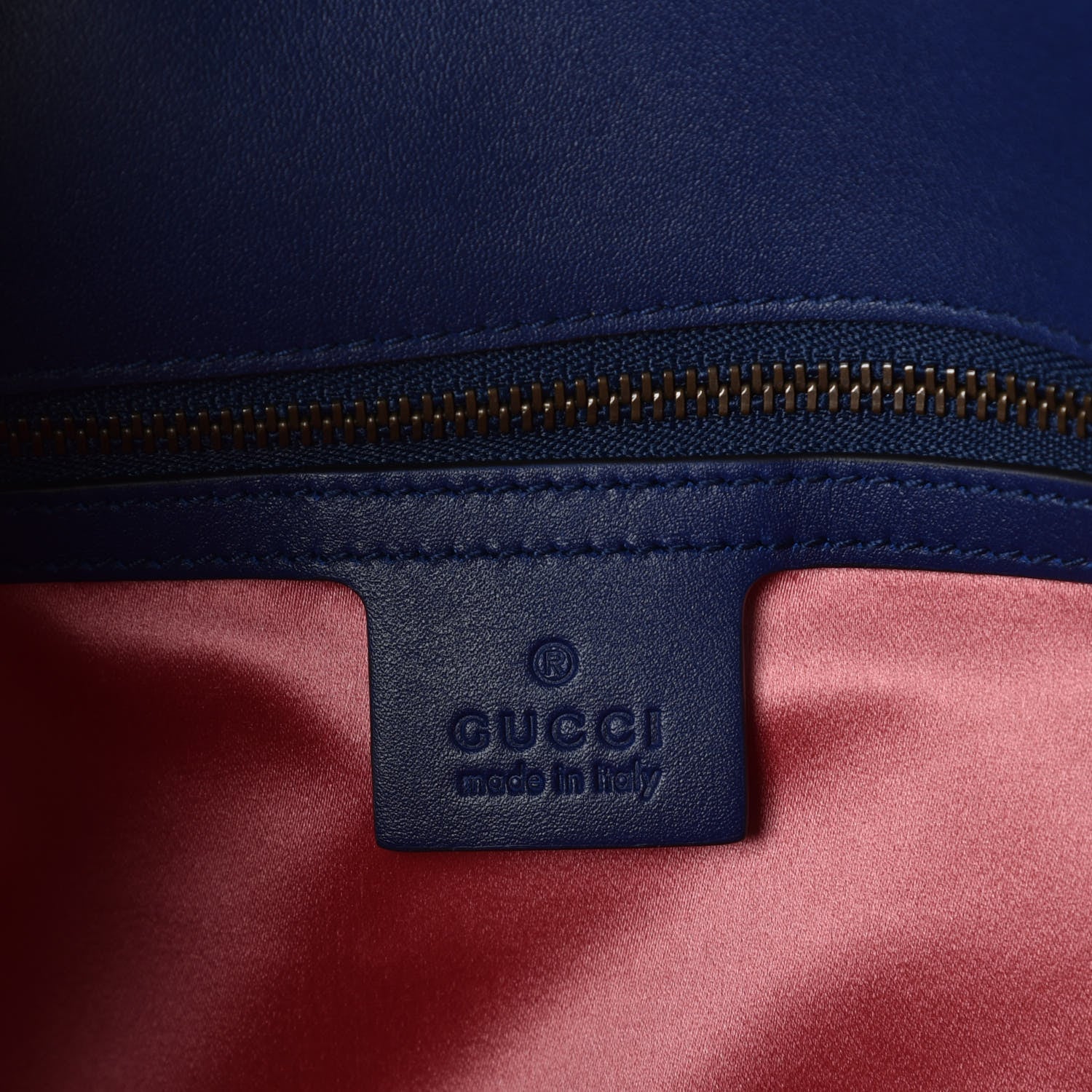 Gucci Velvet Matelasse Deer Embroidered Small GG Marmont Shoulder Bag Cobalt 6 of 9