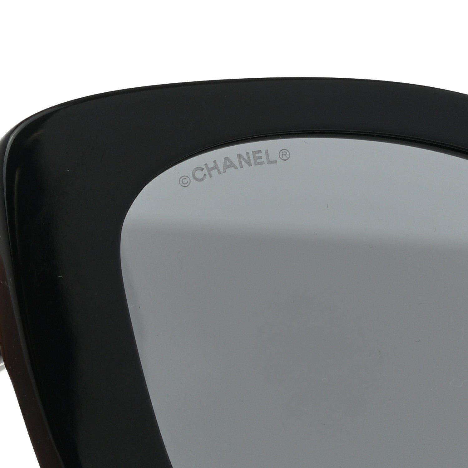Chanel Acetate Strass Square Sunglasses 5422-B Black White 7 of 7